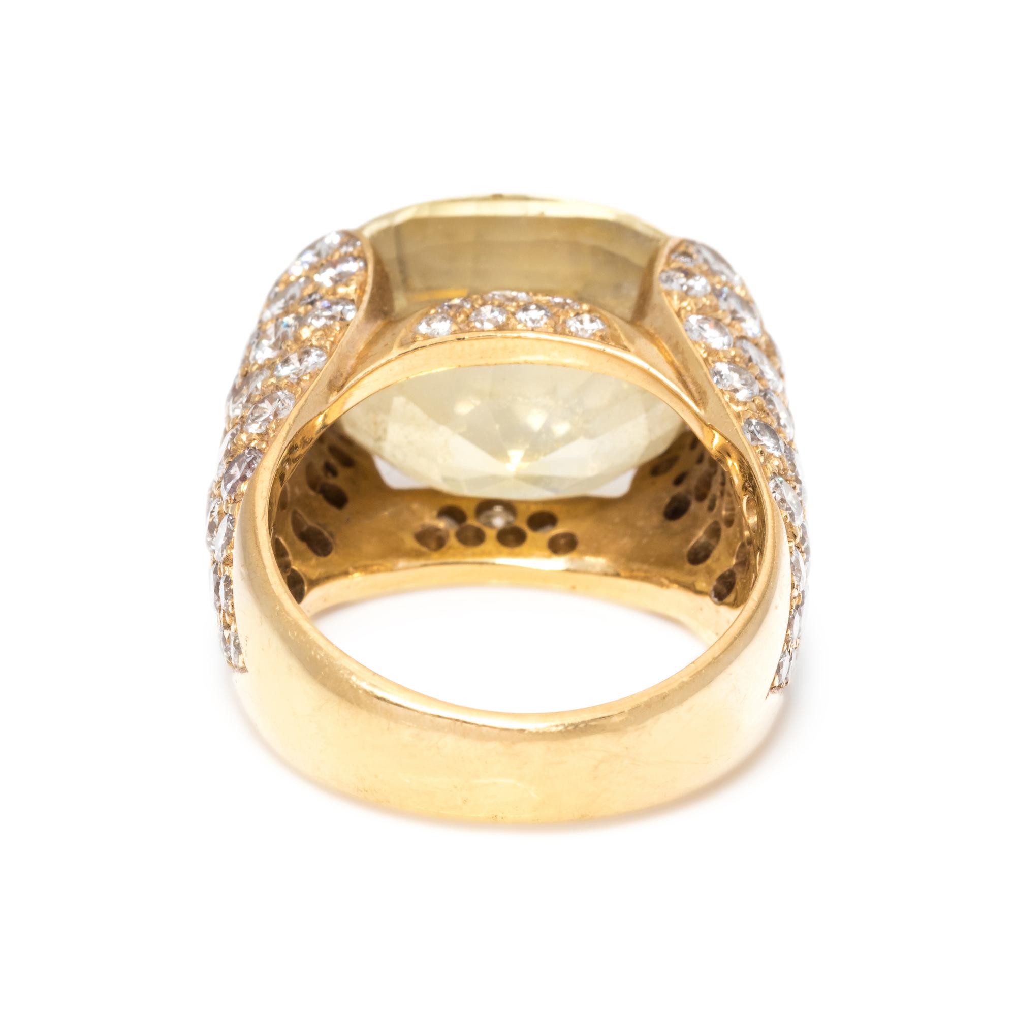 YELLOW SAPPHIRE AND DIAMOND RING