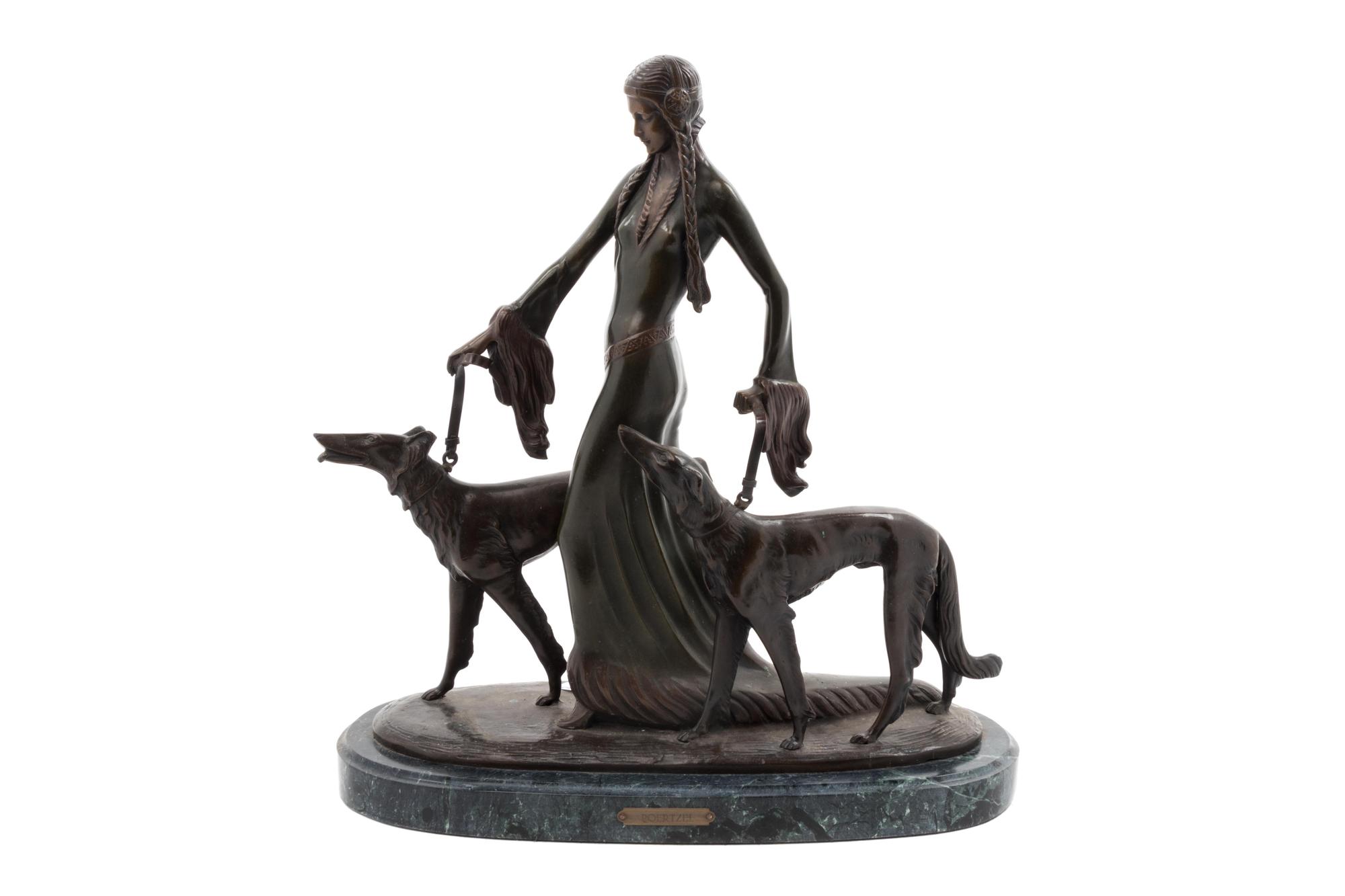 Lady with Two Hounds