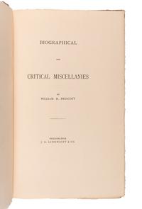 [BINDINGS & SETS]. PRESCOTT, William Hickling (1796-1859). Works . John Foster Kirk, editor.
