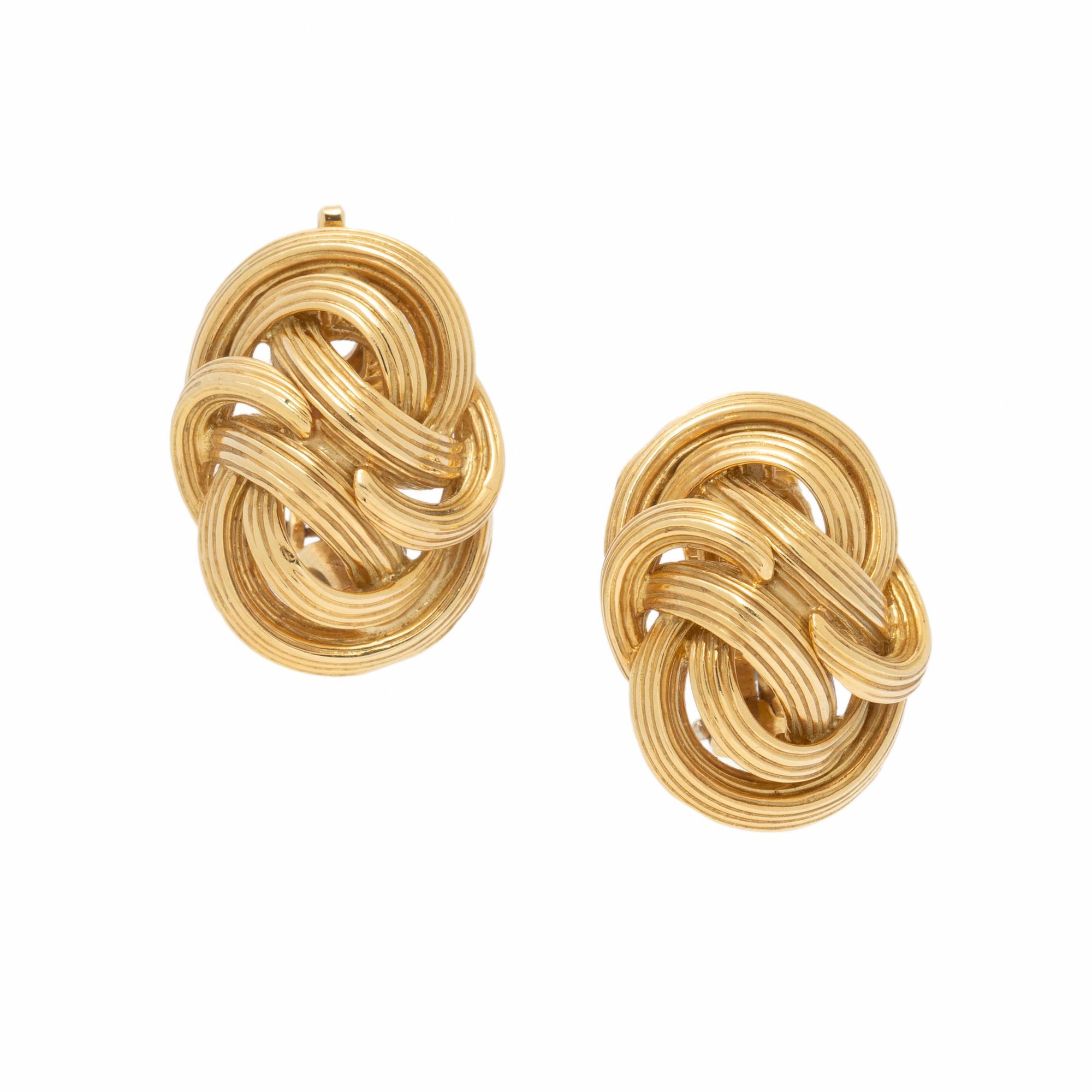 Tiffany & Co., Yellow Gold Knot Earrings