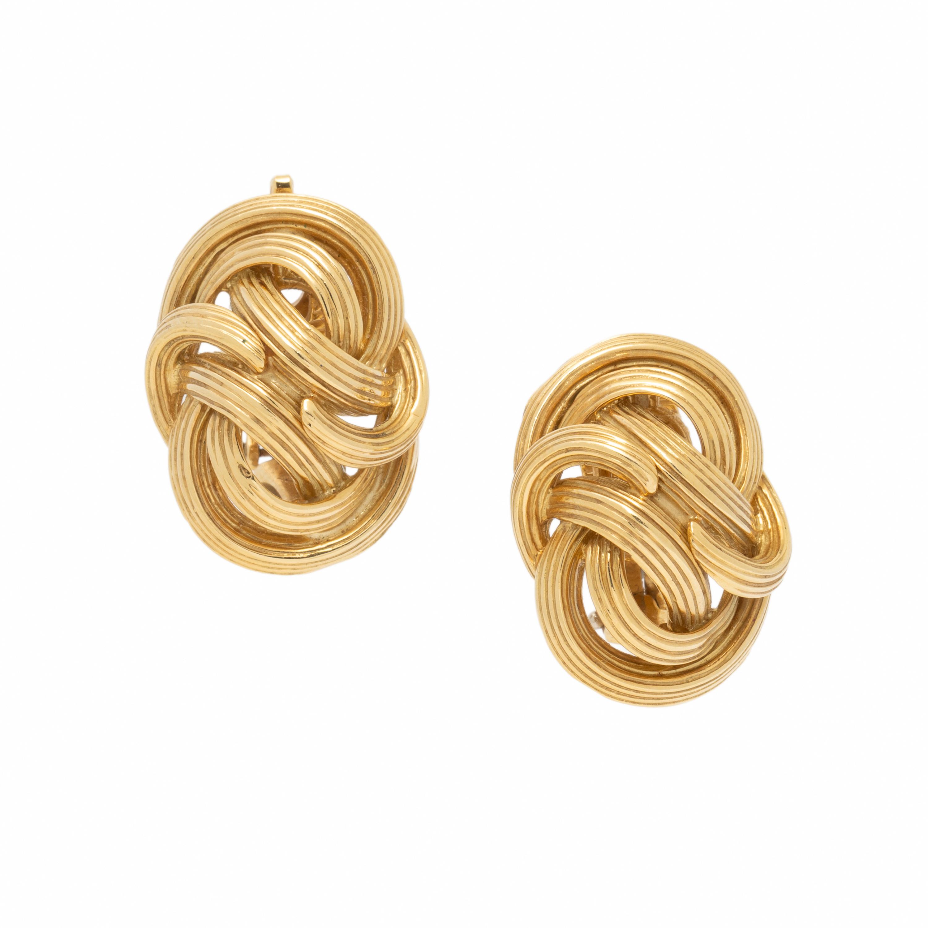 Tiffany & Co., Yellow Gold Knot Earrings