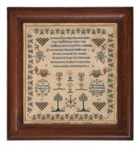 An English Needlework Mourning Verse Sampler