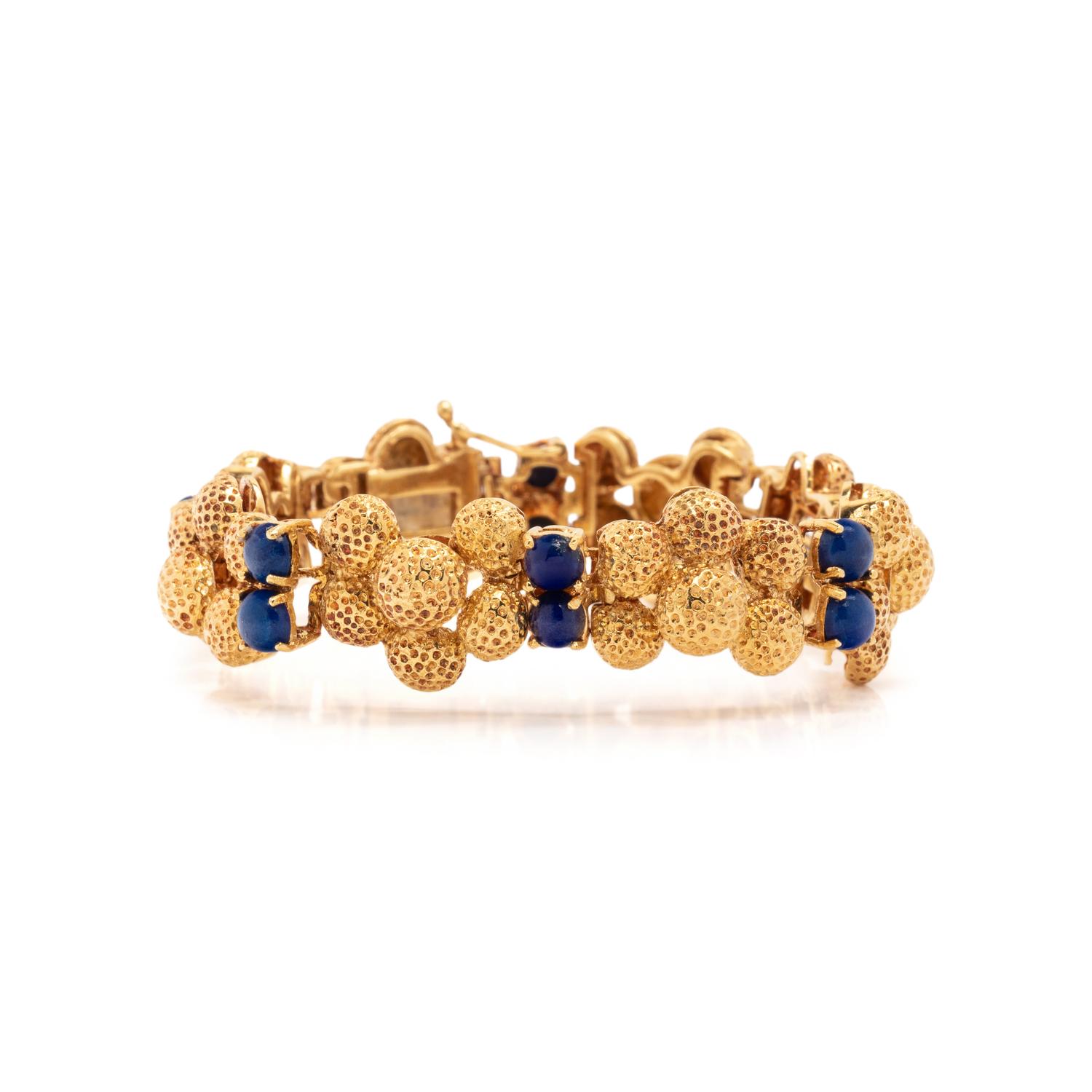 YELOW GOLD AND LAPIS LAZULI BRACELET