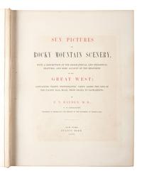 [WESTERN AMERICANA]. HAYDEN, Ferdinand V. (1829-1887). Sun Pictures of Rocky Mountain Scenery . New York: Julius Bien, 1870.