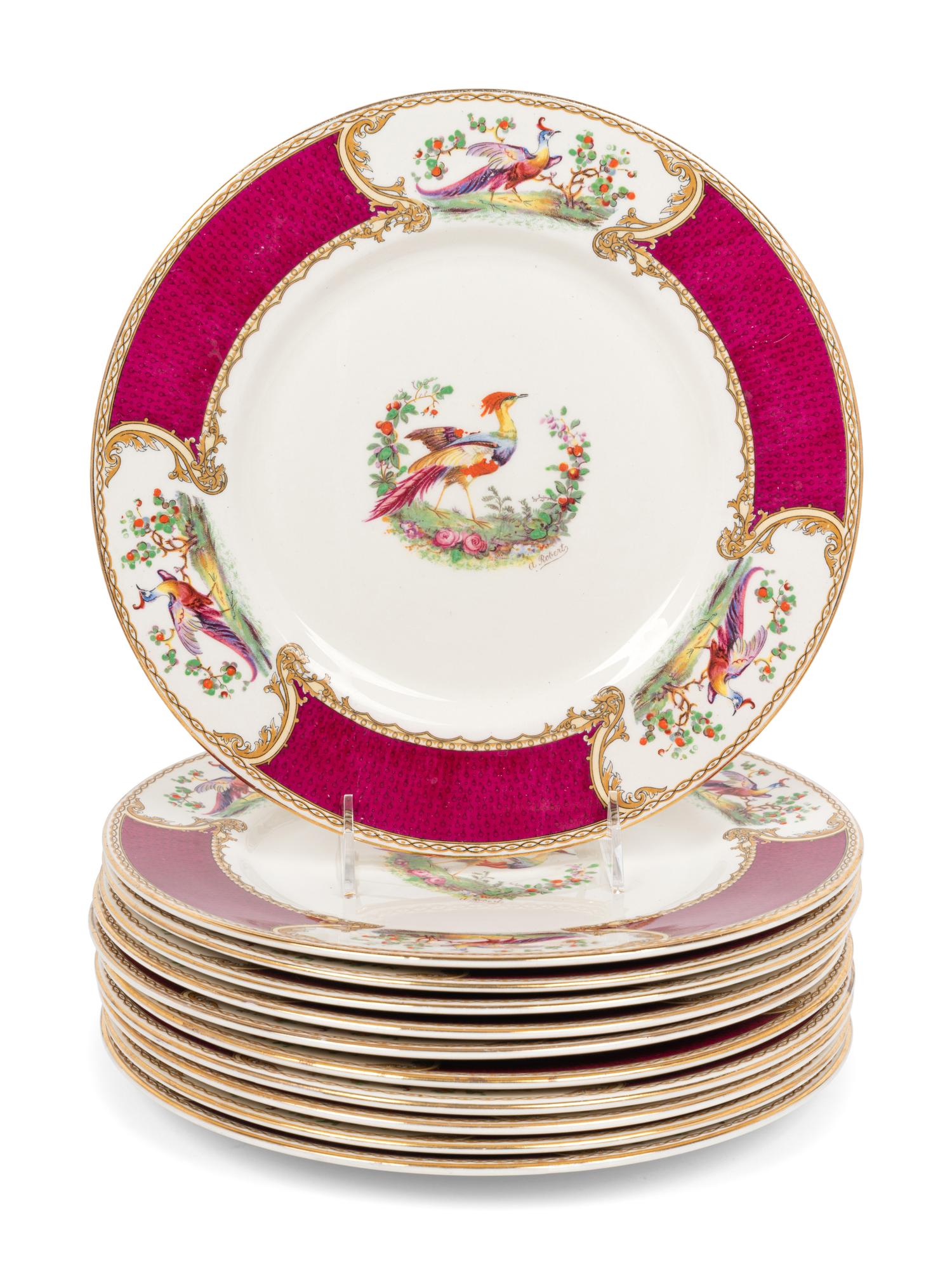 A Myott Staffordshire Chelsea Bird Partial Dinner Service