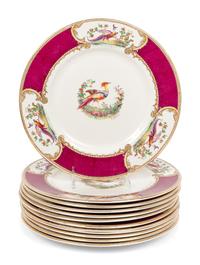 A Myott Staffordshire Chelsea Bird Partial Dinner Service