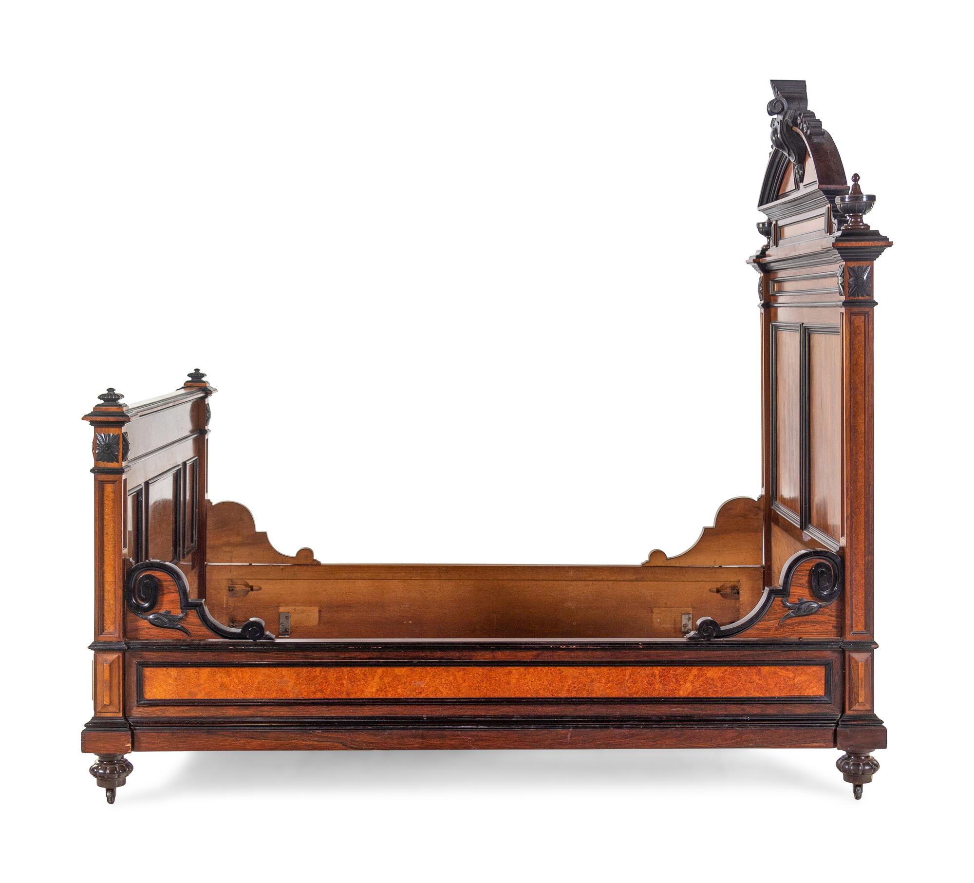 A French Parcel Ebonized Rosewood Bedroom Suite