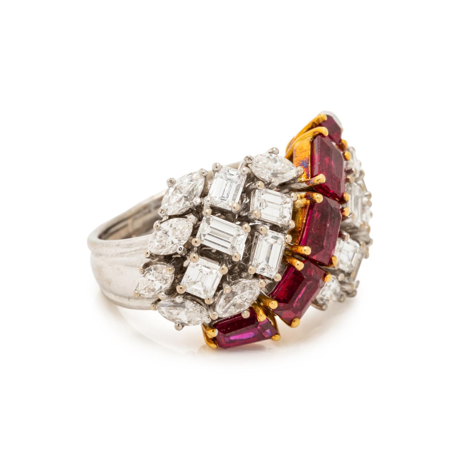 GARRARD & CO., RUBY AND DIAMOND RING