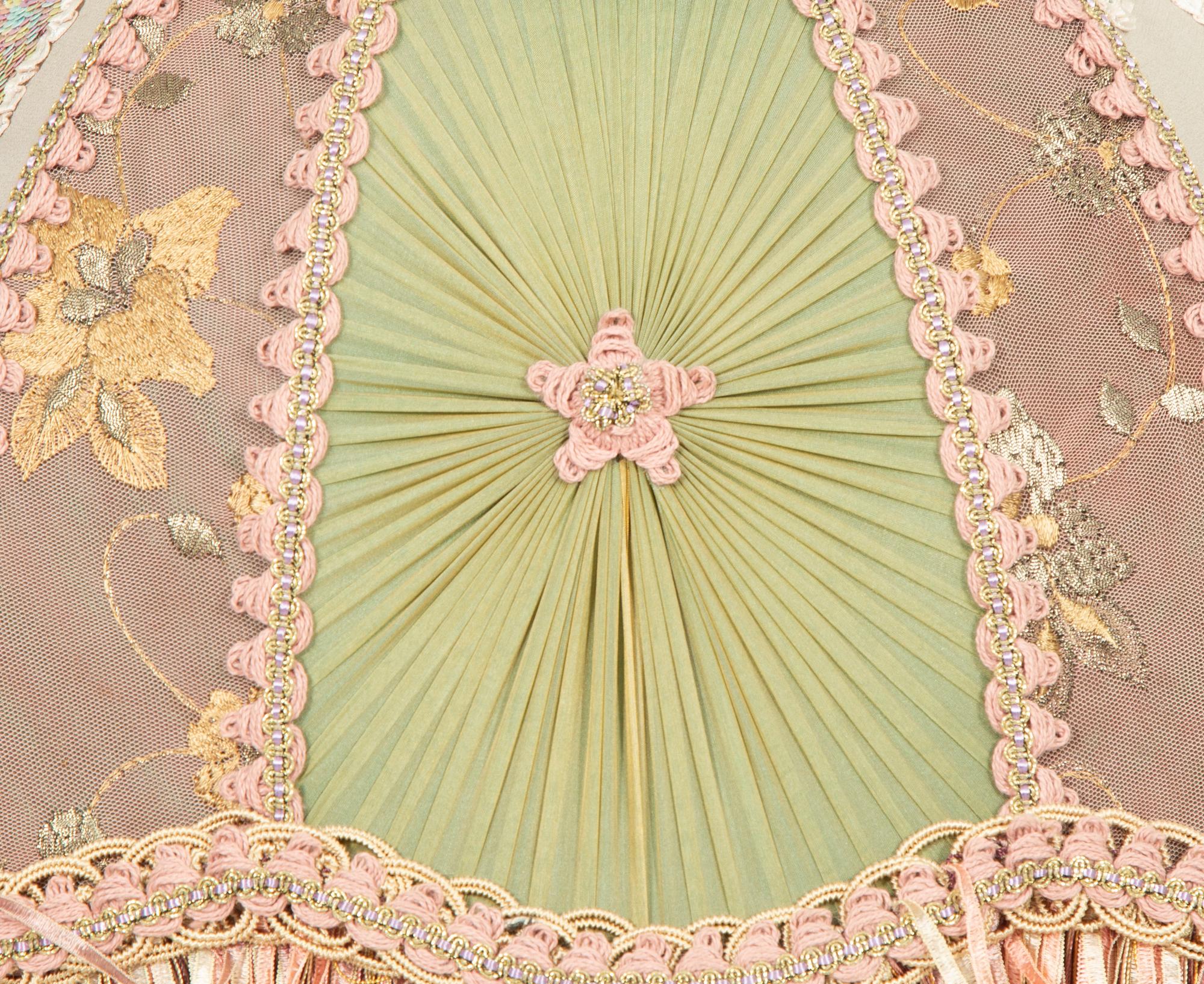 A Gilt Metal and Iridescent Glass Floor Lamp