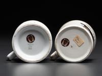 Two Open Touring Car Porcelain Occupational Shaving Mugs