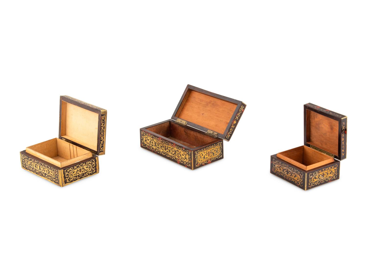 Three Boulle Marquetry Table Caskets