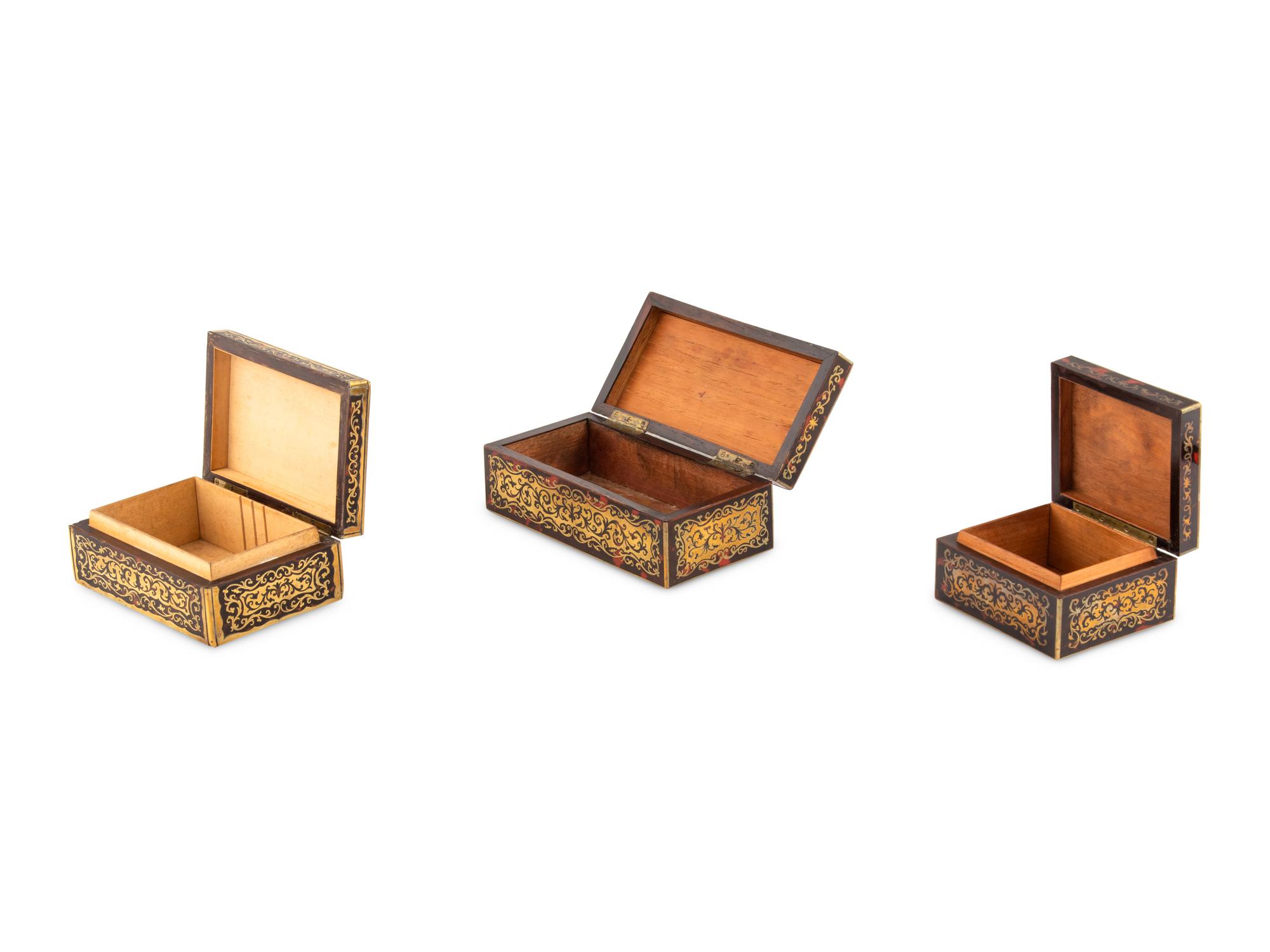 Three Boulle Marquetry Table Caskets