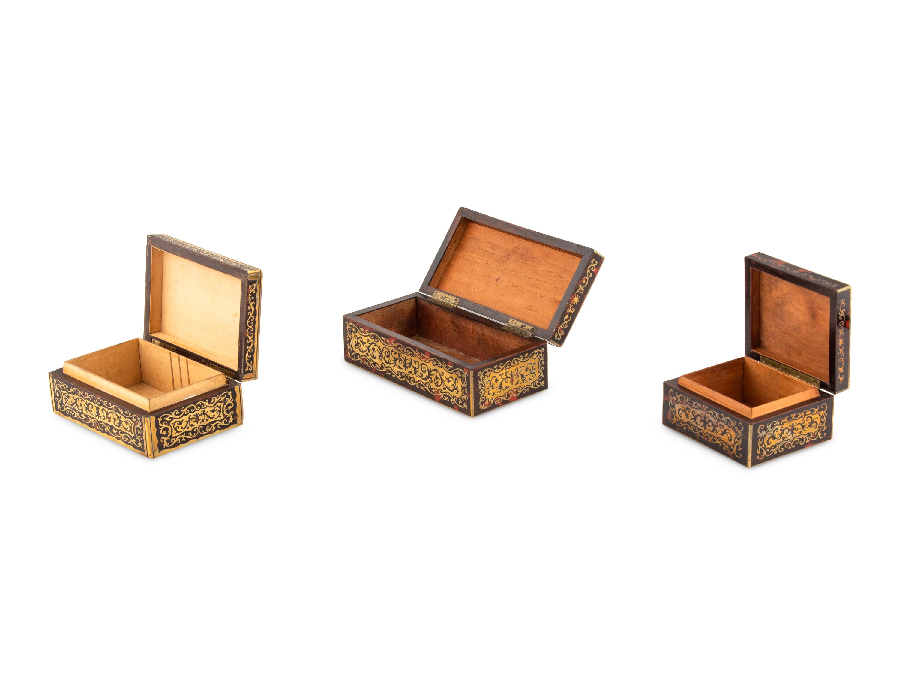 Three Boulle Marquetry Table Caskets