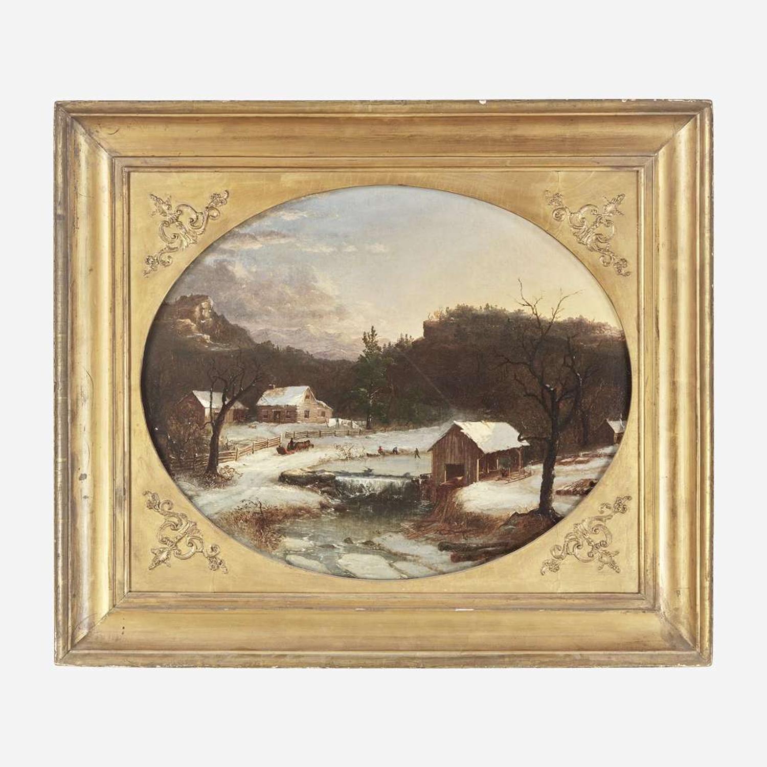 Régis François Gignoux (French, 1816-1882) The Farm in Winter