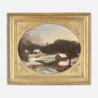 Régis François Gignoux (French, 1816-1882) The Farm in Winter