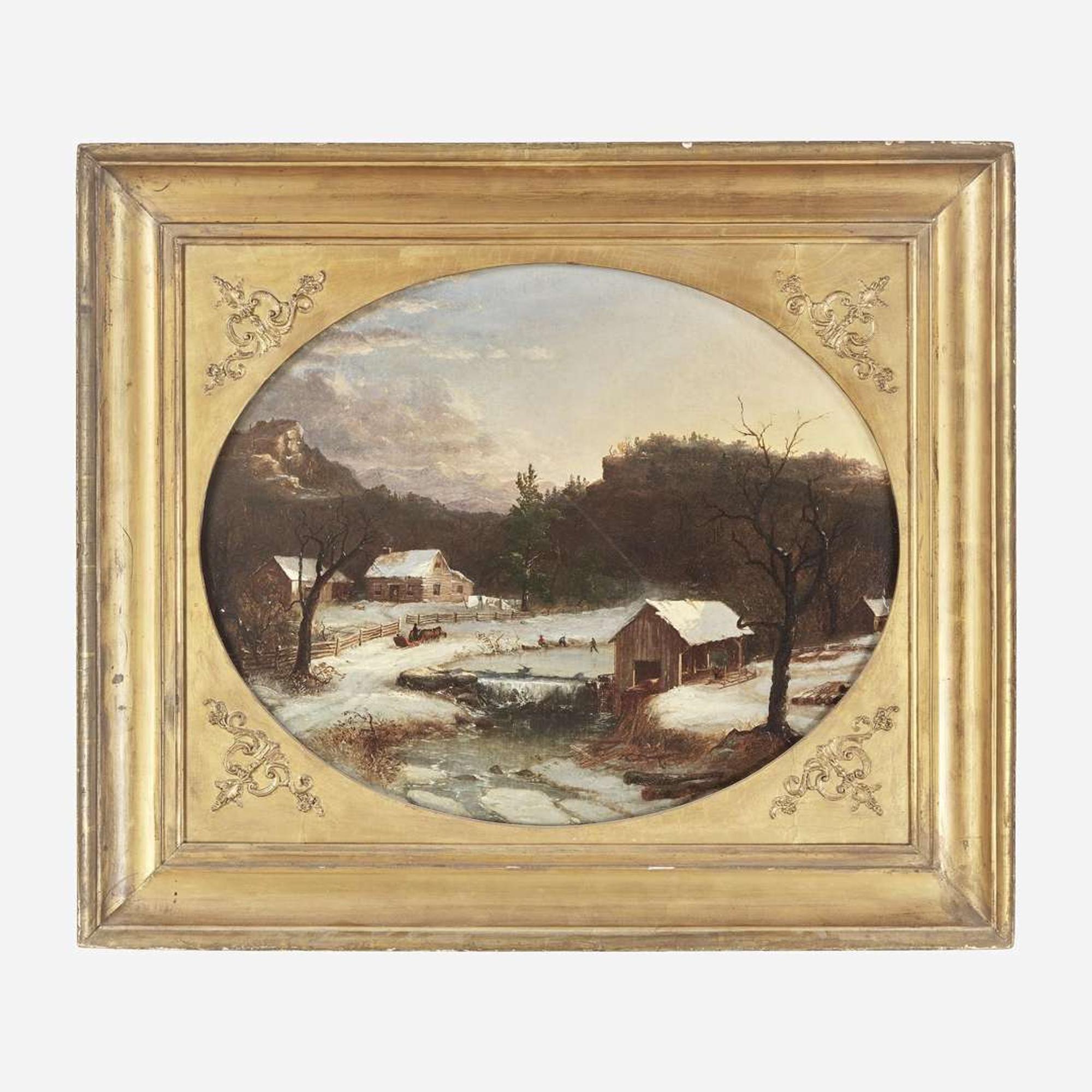 Régis François Gignoux (French, 1816-1882) The Farm in Winter