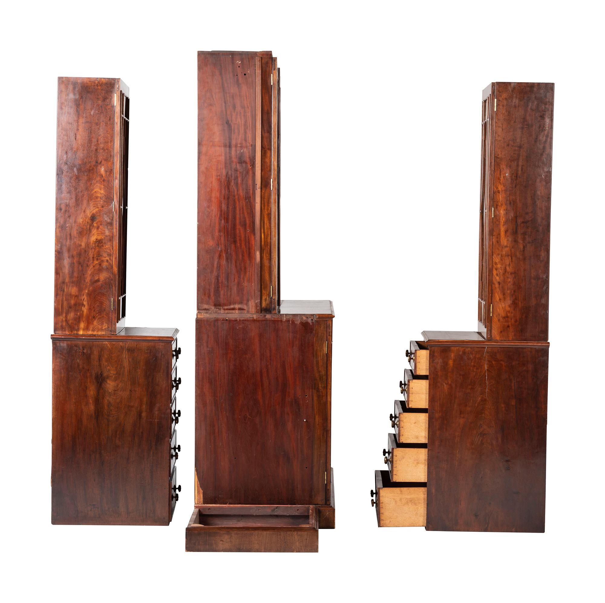 An English Mahogany Breakfront Bookcase