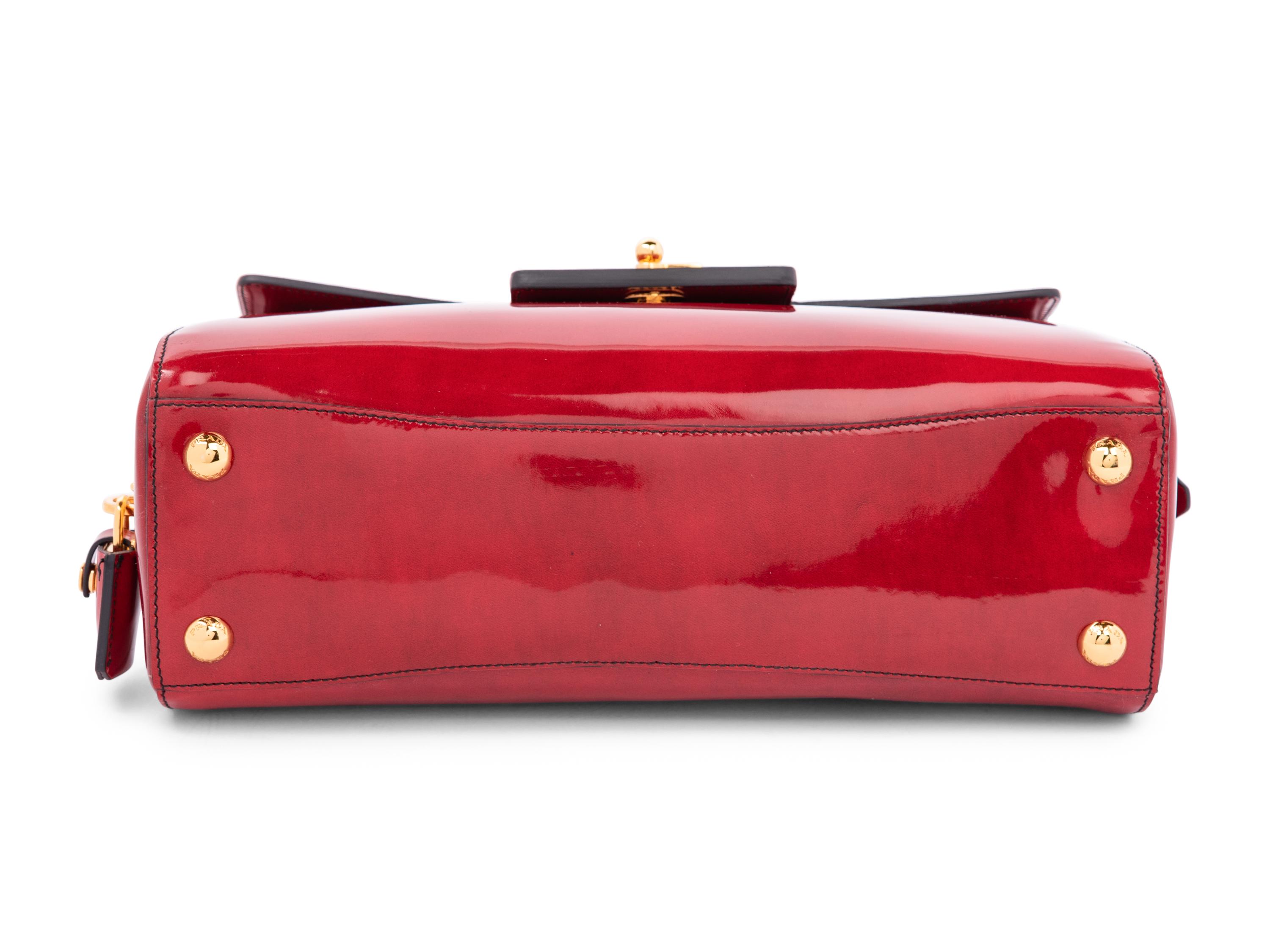Prada Red Patent Leather Flap Bag, 2000s