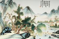A Chinese Famille Rose Porcelain 'Landscape' Plaque