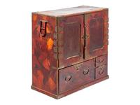A Large Japanese Marquetry and Metal Mounted Cabinet, Meiji Period