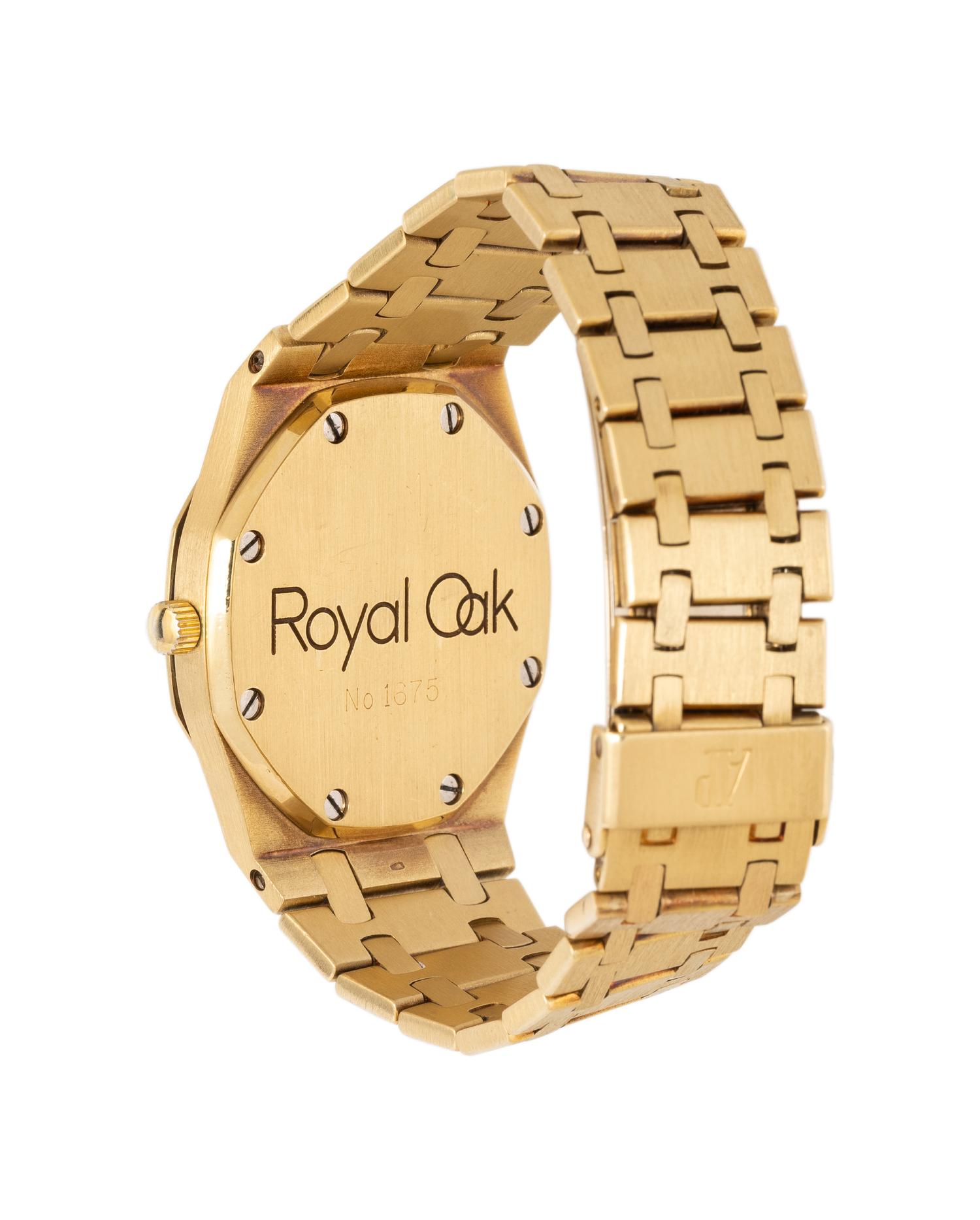 AUDEMARS PIGUET, REF. 4100 BA 18K YELLOW GOLD AND DIAMOND 'ROYAL OAK' WATCH