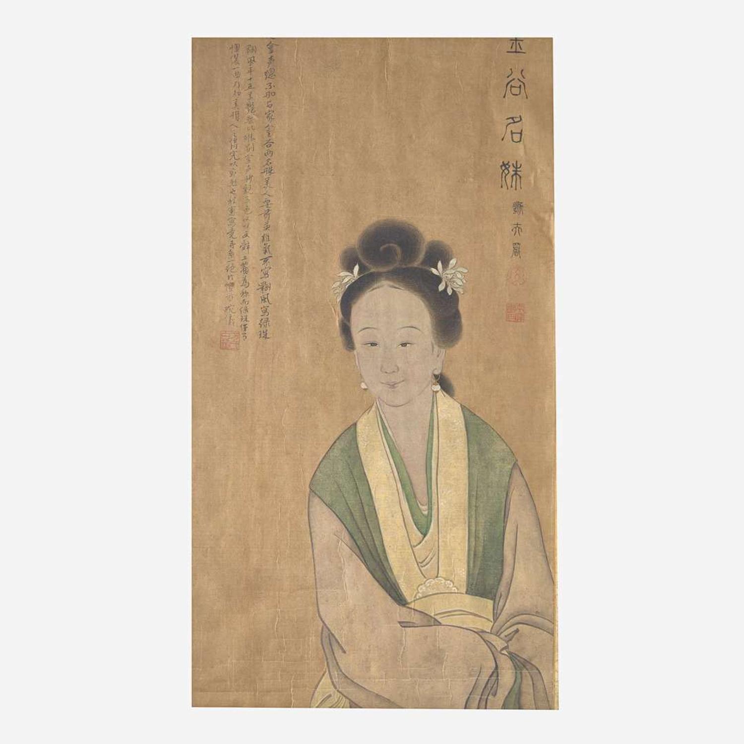 Attributed to Fang Wanyi方婉仪（款） 美人图 (Chinese b.1732-d.1779)