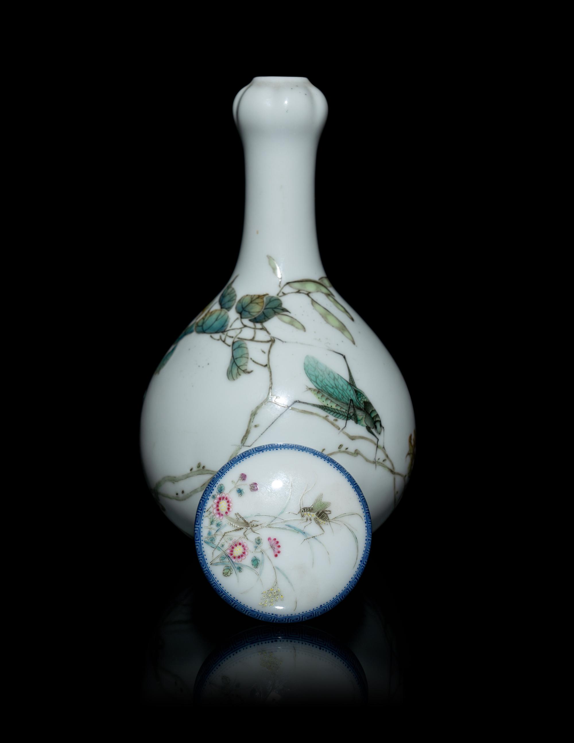 Two Chinese Famille Rose 'Insects' Porcelain Wares