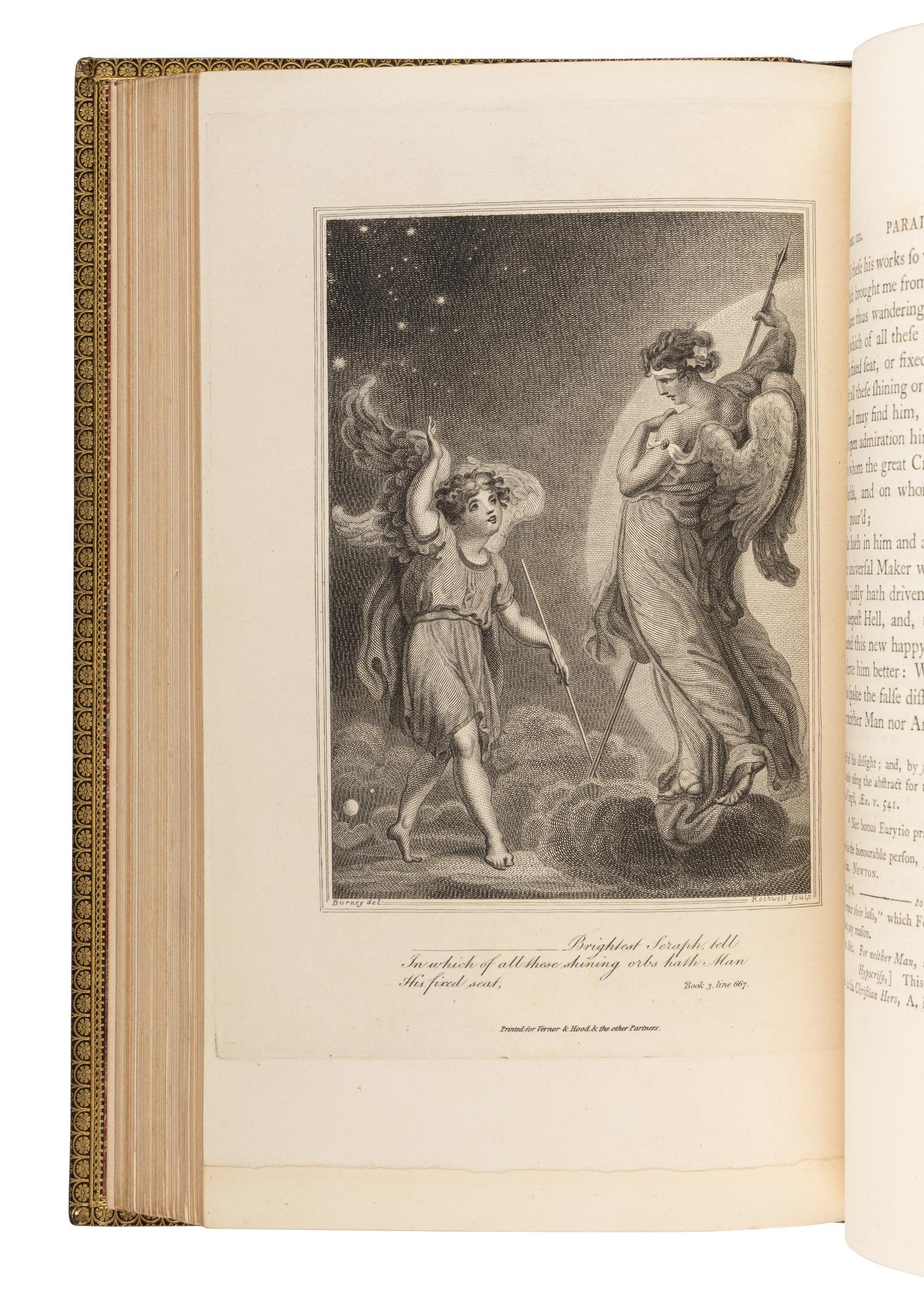 MILTON, John (1608-1674). The Poetical Works . 6 volumes. -- Some Account of the Life and Writings . Henry John Todd, editor. London: Bye and Law, and Law and Gilbert for J. Johnson et al, 1801-1809.