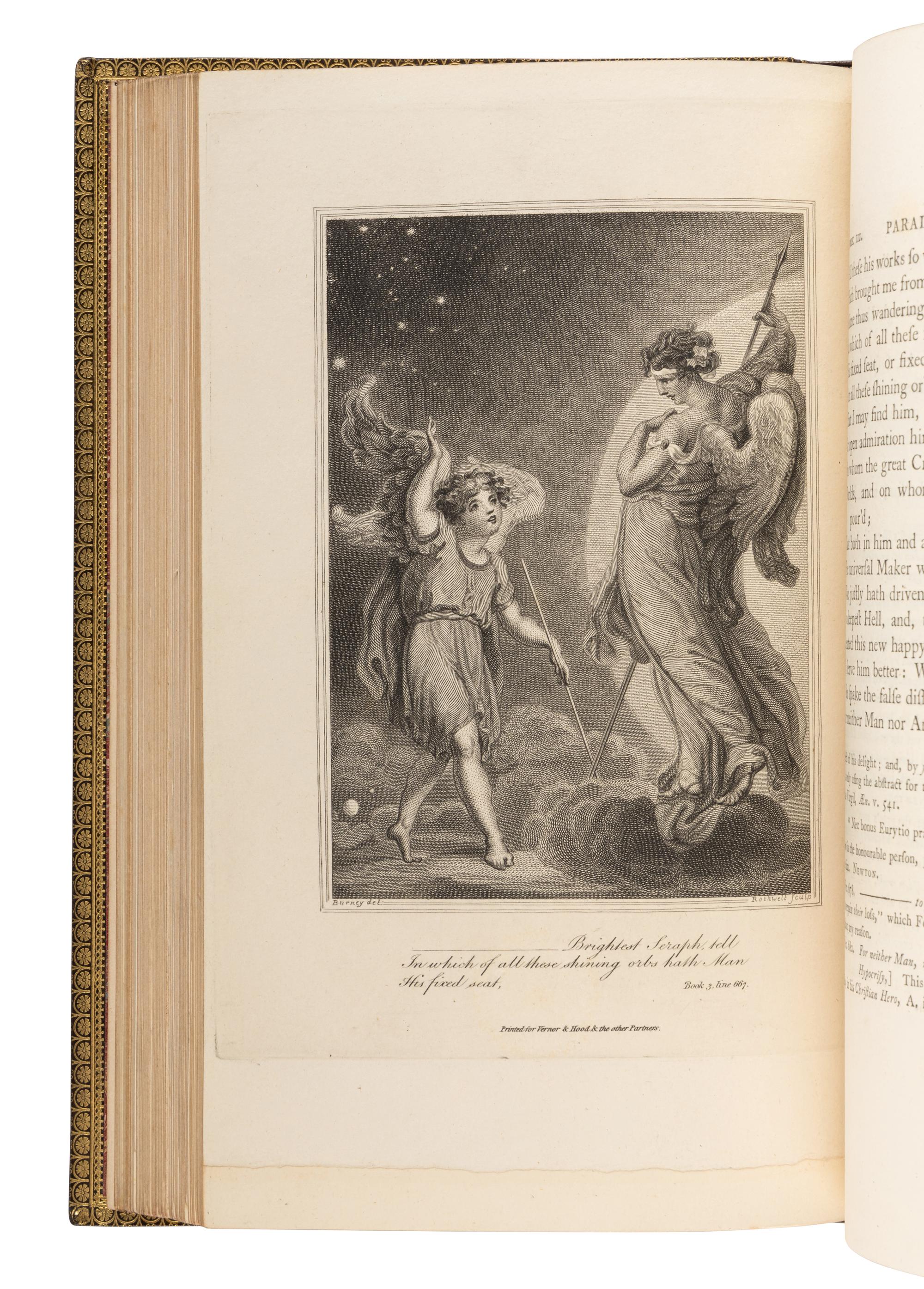 MILTON, John (1608-1674). The Poetical Works . 6 volumes. -- Some Account of the Life and Writings . Henry John Todd, editor. London: Bye and Law, and Law and Gilbert for J. Johnson et al, 1801-1809.