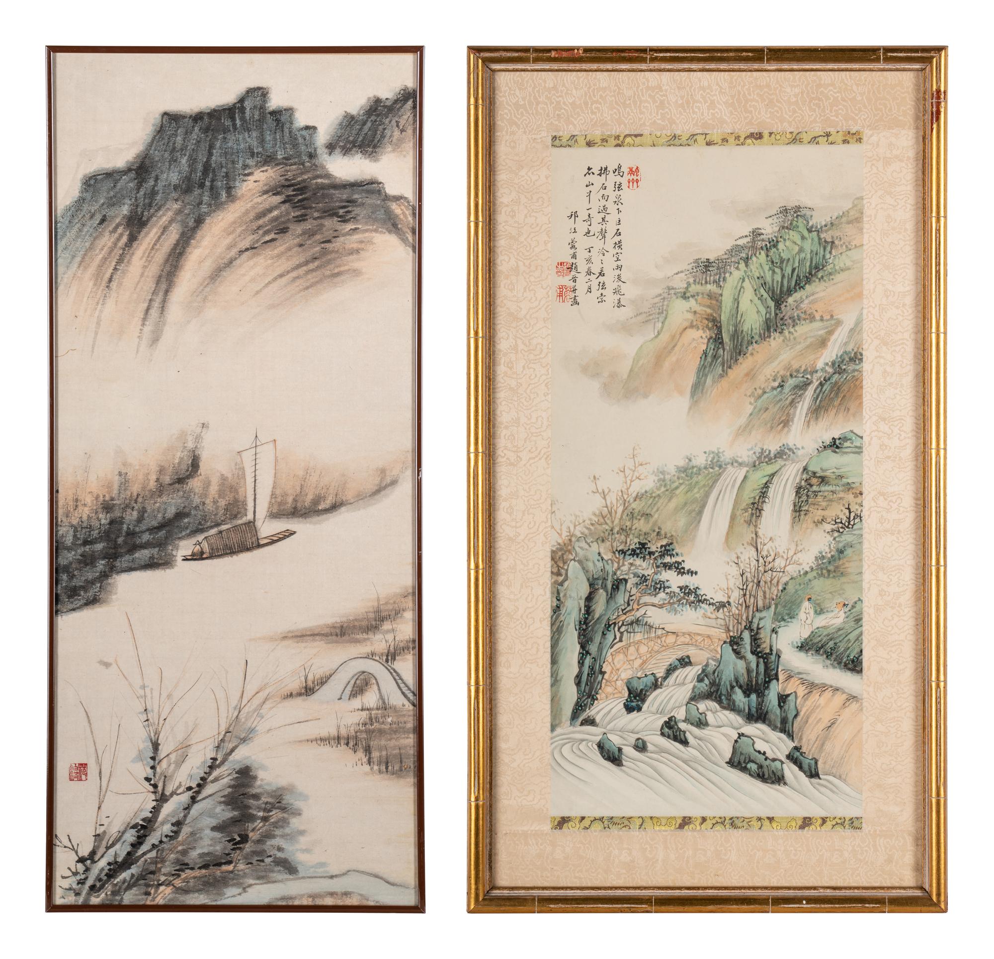 Two Chinese Ink and Color Paintings