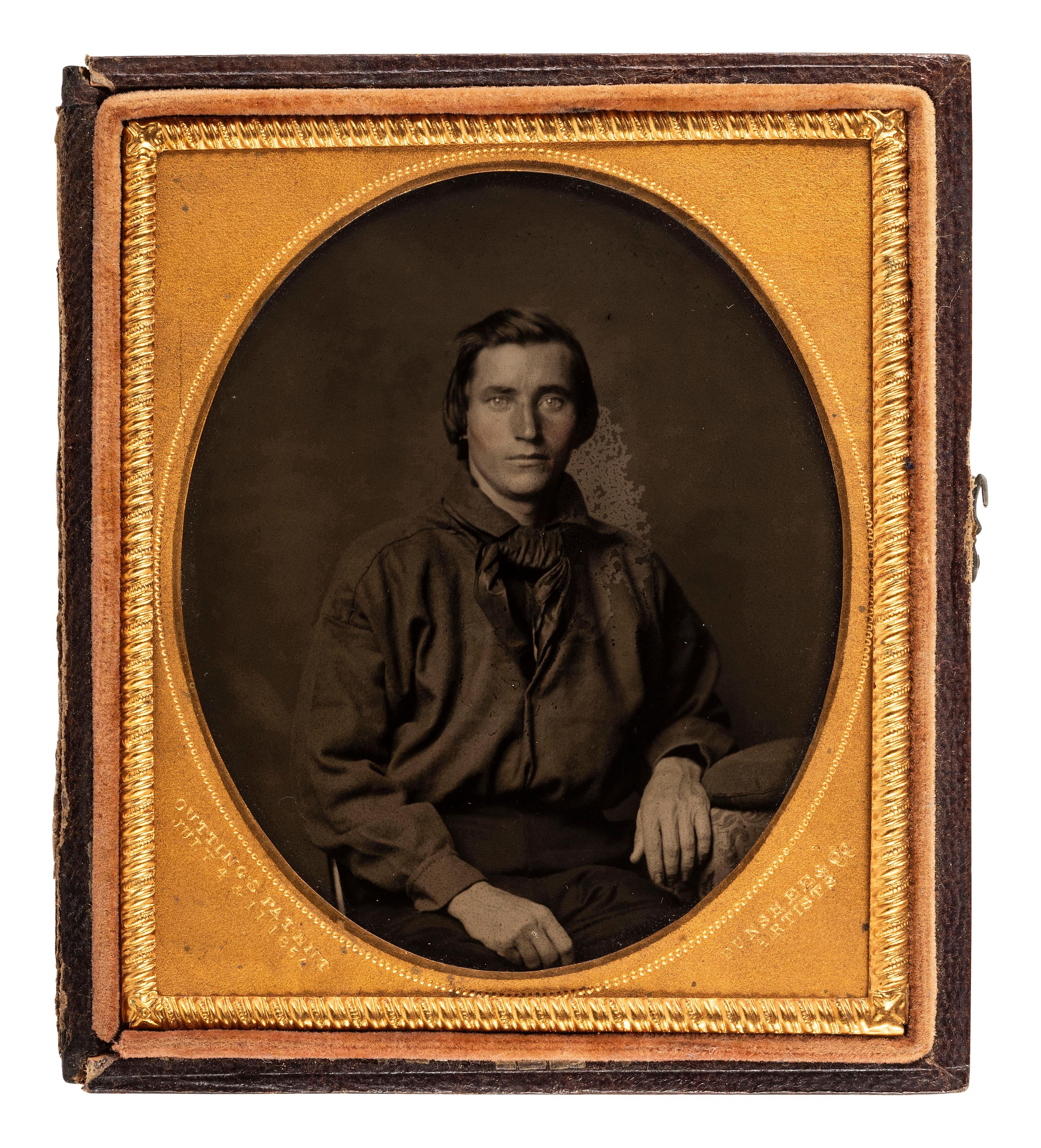 [CIVIL WAR]. Sixth plate ambrotype of an antebellum sailor by Dunshee & Co. N.p., ca 1850s.