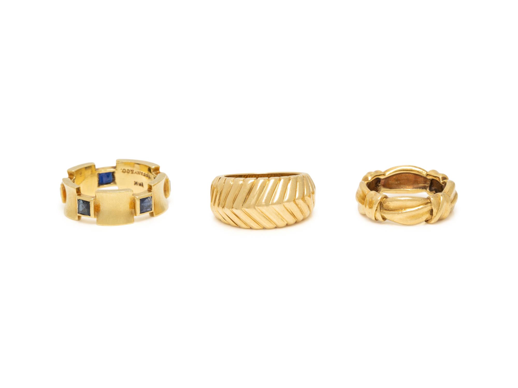 TIFFANY & CO., COLLECTION OF YELLOW GOLD RINGS