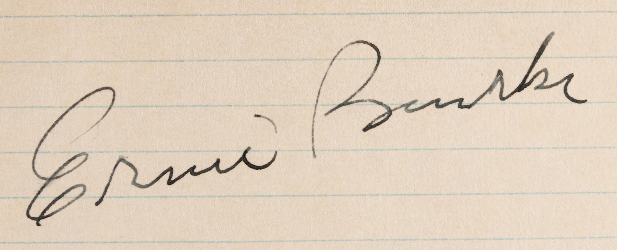 A Vintage Ernie Banks Signed Index Card (BAS Beckett Authentication Services Certified),