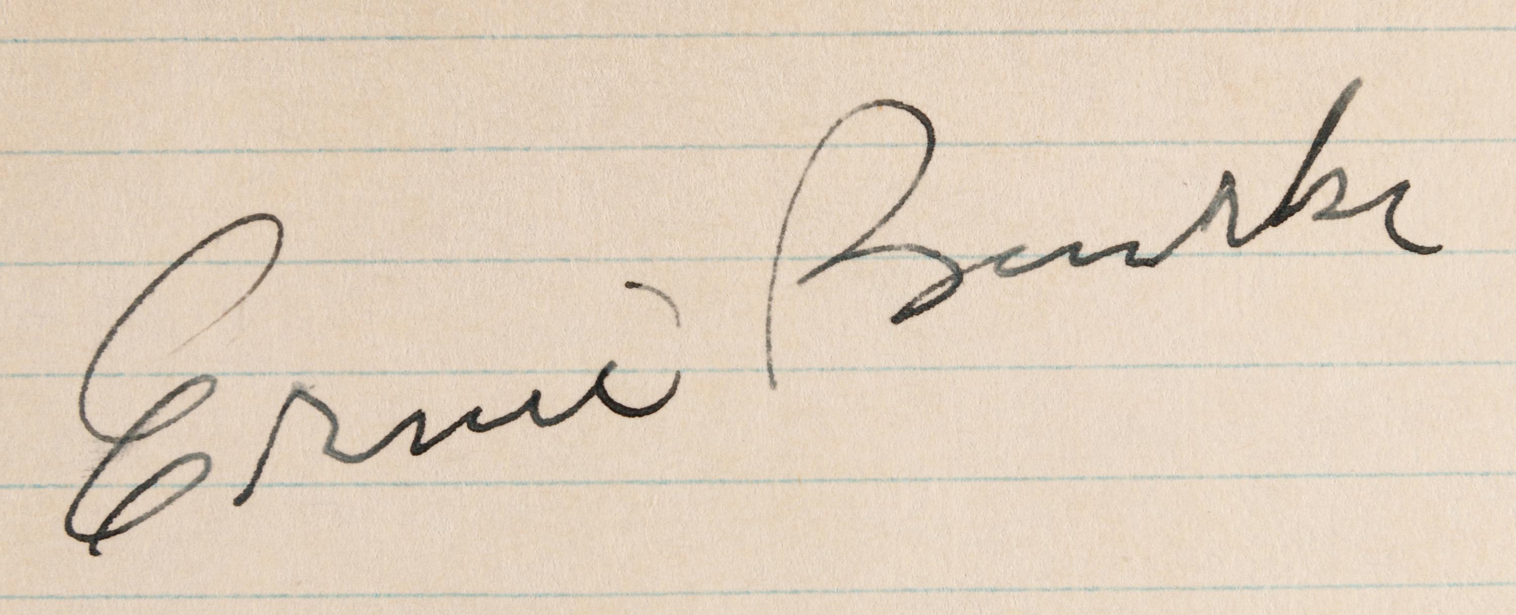 A Vintage Ernie Banks Signed Index Card (BAS Beckett Authentication Services Certified),