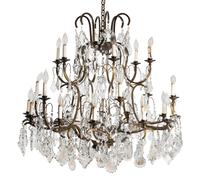 A Louis XV Style Patinated Metal Twenty-Four-Light Chandelier — 20TH CENTURY