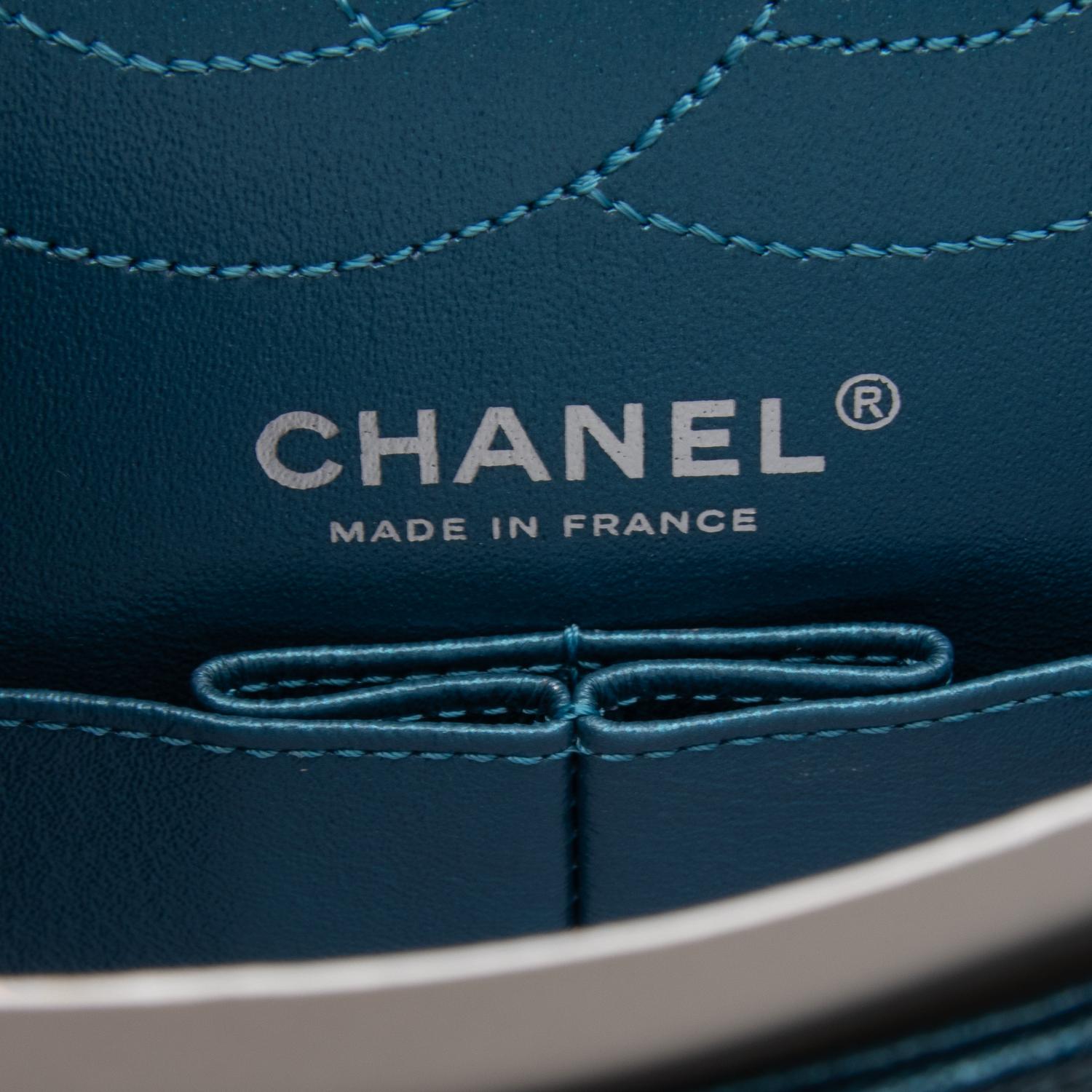 CHANEL, METALLIC BLUE 2.55 REISSUE FLAP BAG