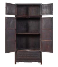 A Chinese Jade and Hardstone Inset Hardwood Compound Cabinet, Dingxianggui