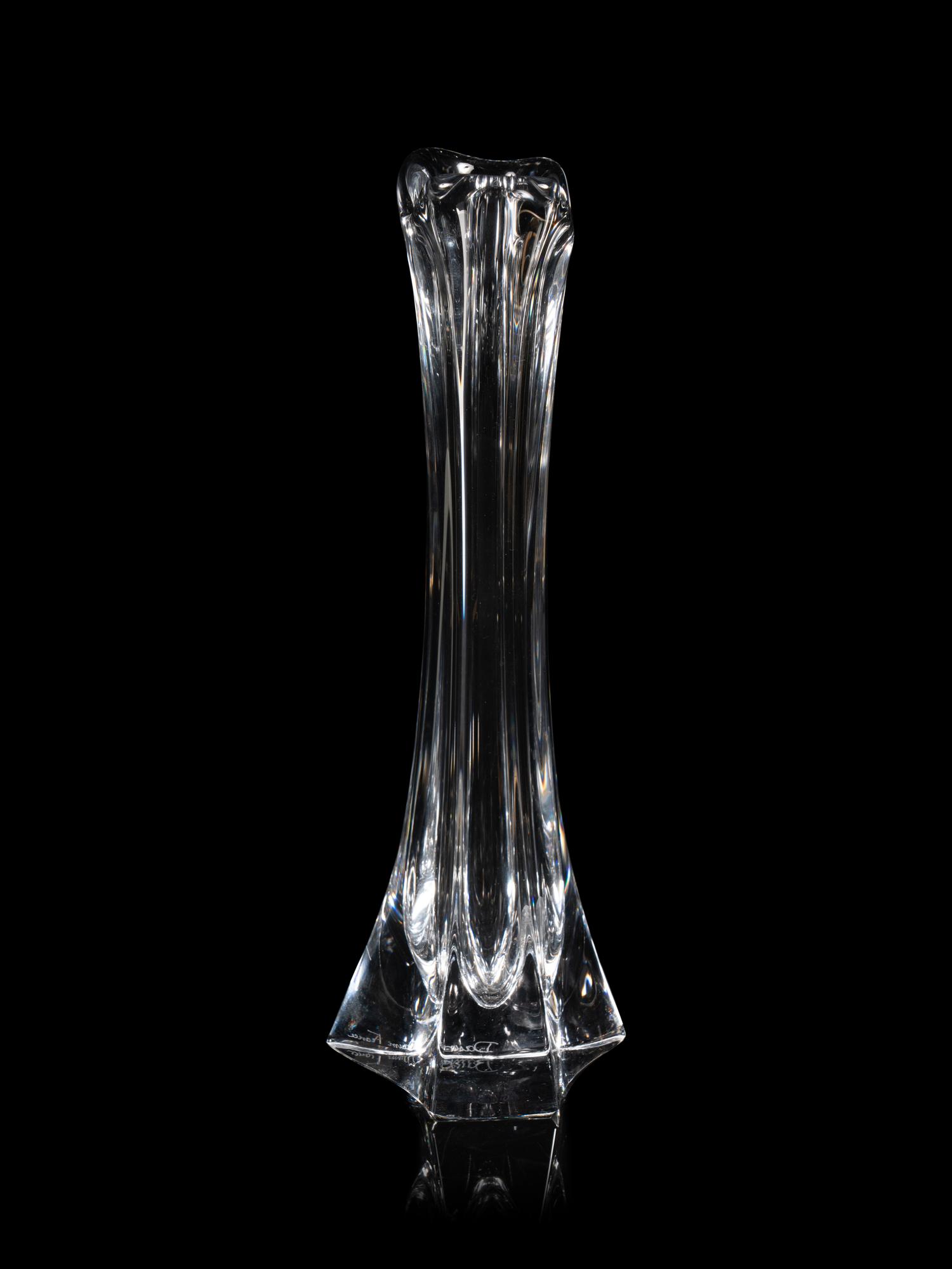 A Daum Glass Vase and a William Yeoward Glass Lucia Vase