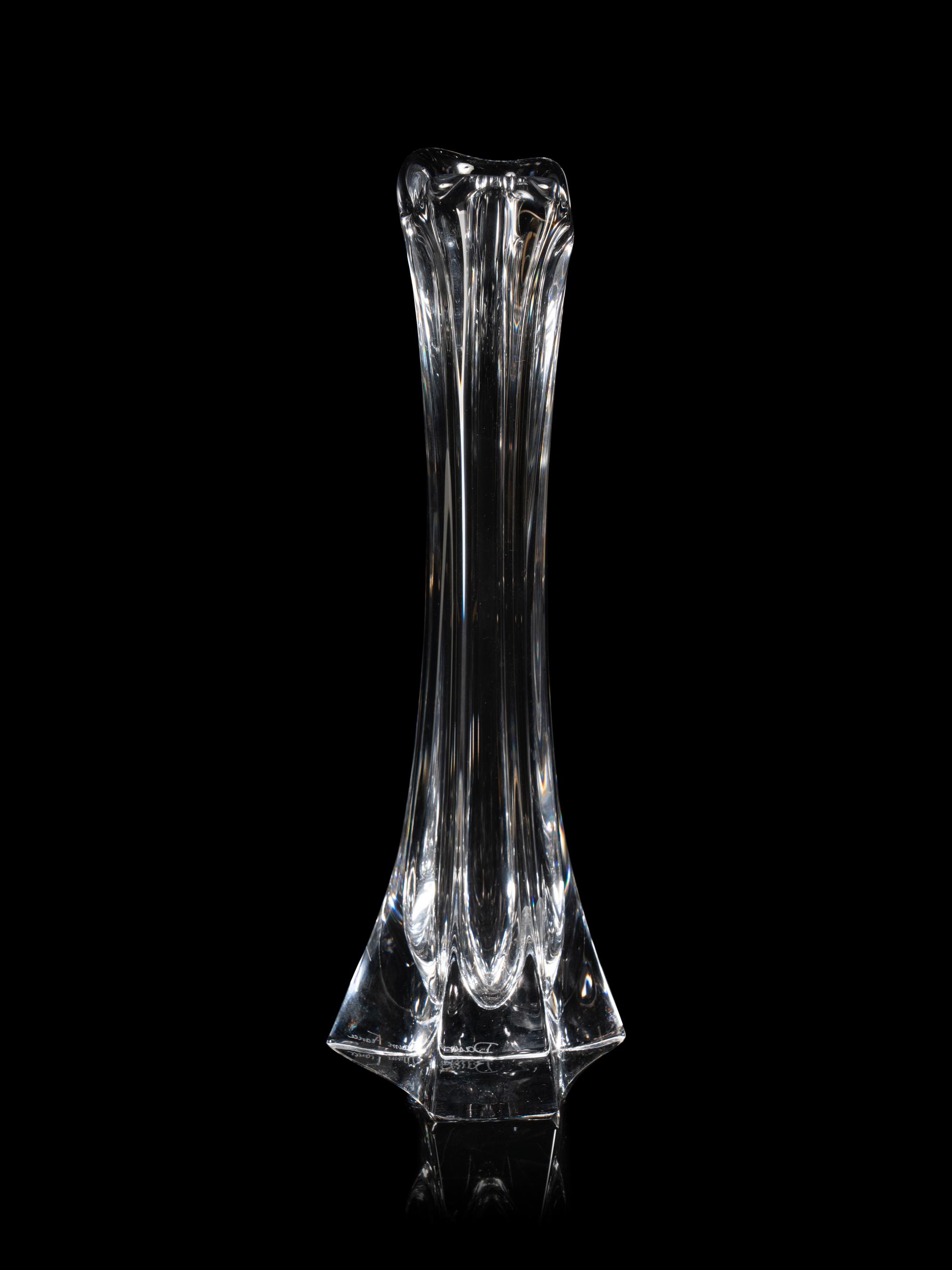 A Daum Glass Vase and a William Yeoward Glass Lucia Vase