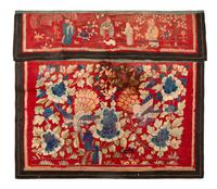 Four Chinese Embroidered Silk Panels