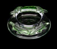 Lalique Alligator Bowl Height 3 5/8 x diameter 9 inches.