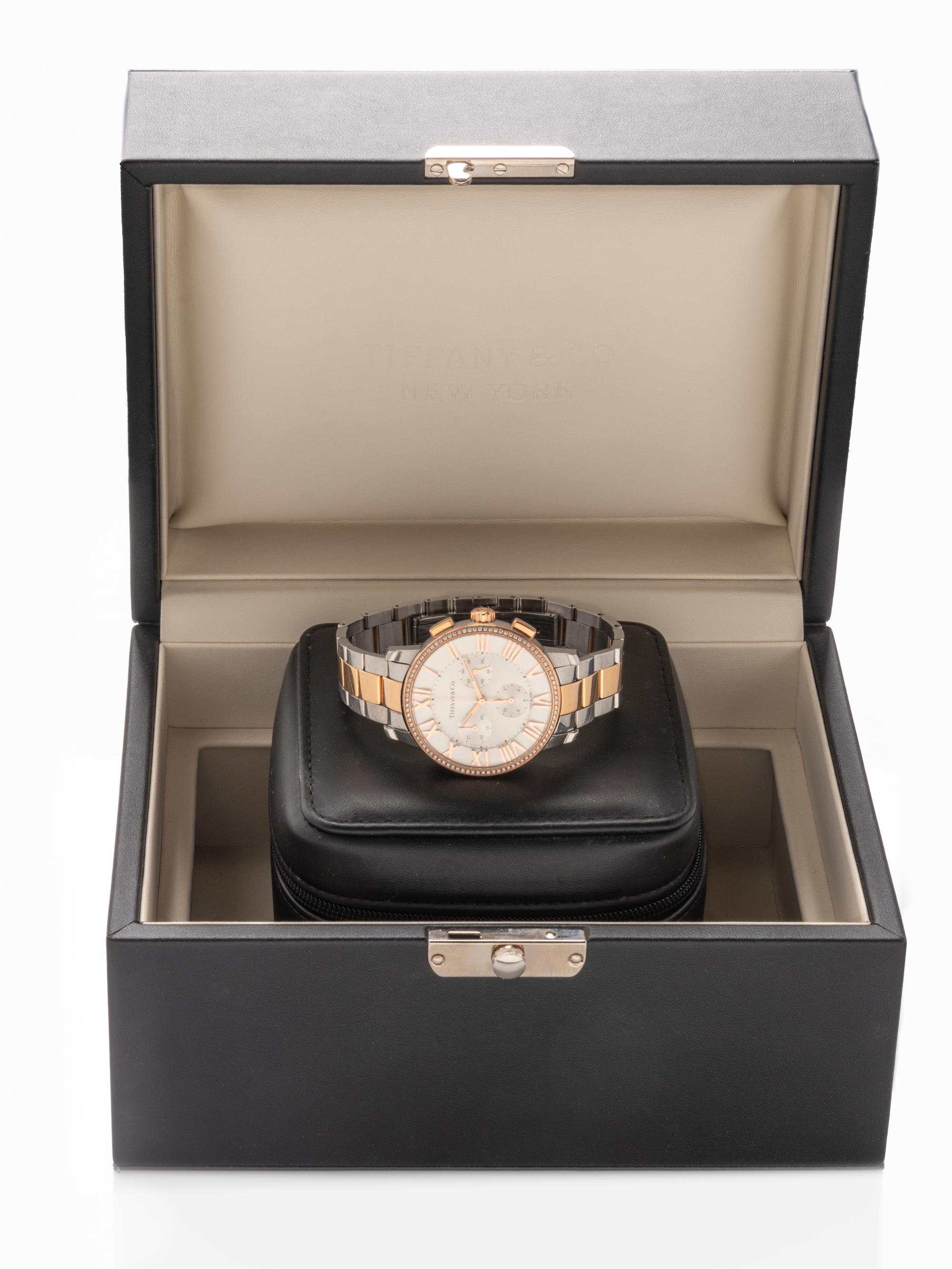 TIFFANY & CO., 18K ROSE GOLD AND STAINLESS STEEL 'ATLAS' WATCH