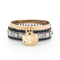 Collection of Three Platinum Eternity Bands and a Yellow Gold Ring