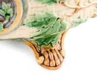 A Minton Majolica "Gun Dog" Game Pie Dish and Cover