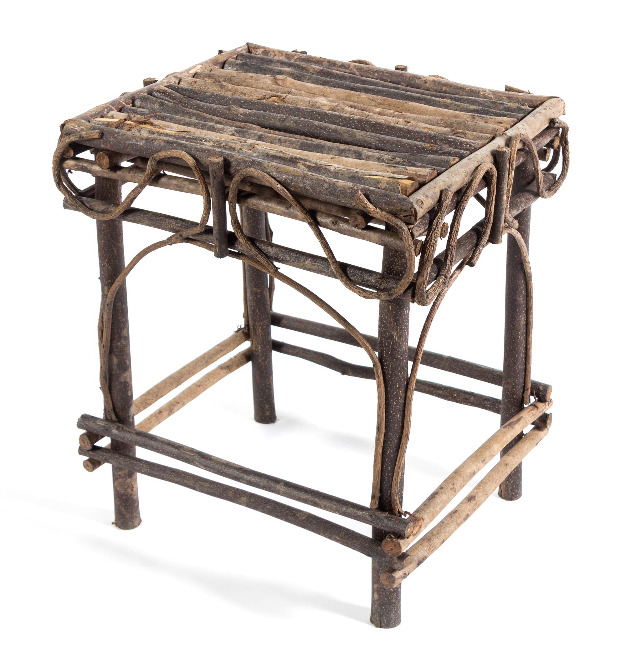 A Rustic Style Stool Height 22 inches.