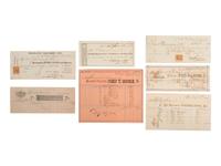 [TRANSPORTATION - SHIPS]. Collection of Trans-Atlantic mail, steamship freight bills. and checks.