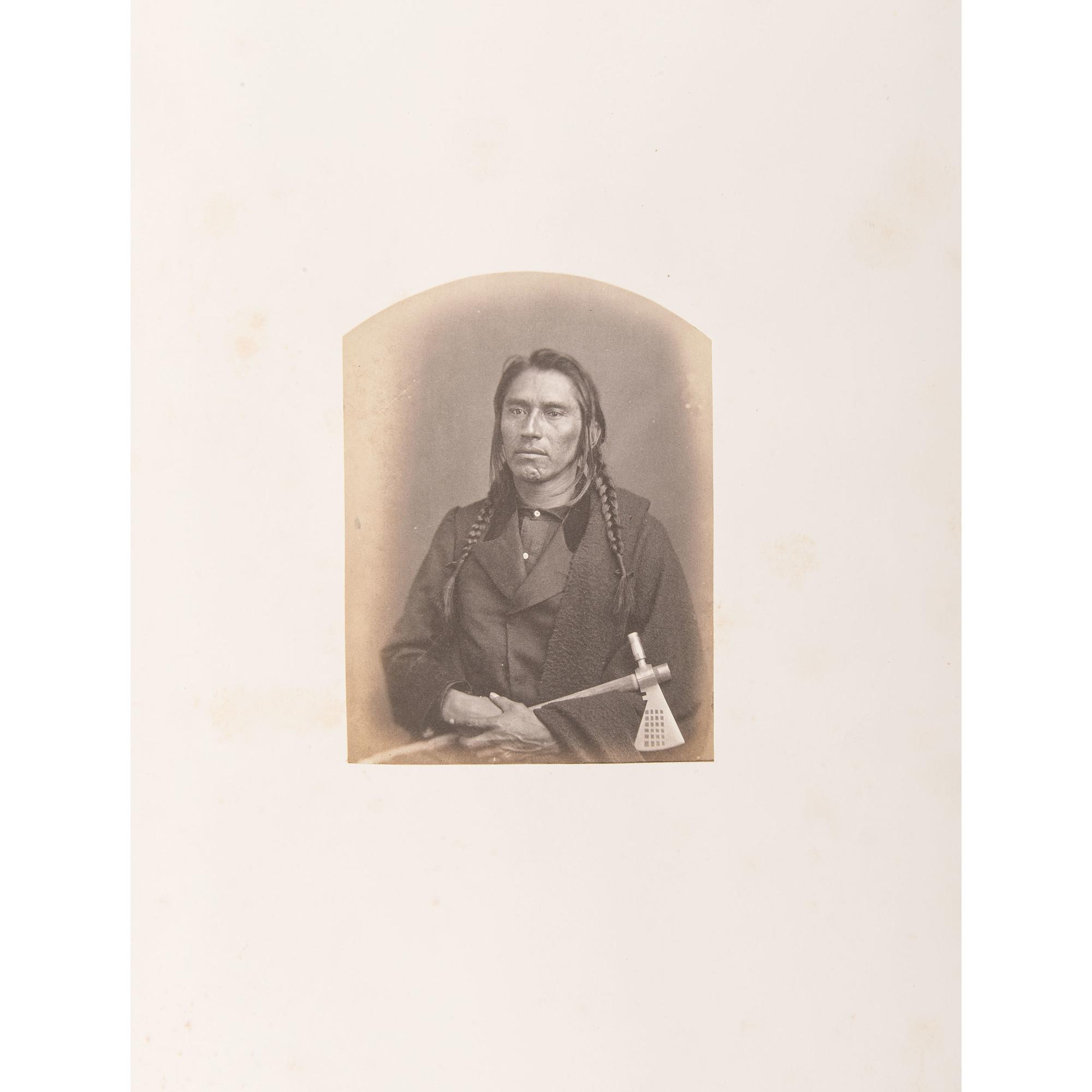 Joel Whitney, Exceptional Album Containing Large Format Photographs of Sioux Involved in the 1862 Minnesota Uprising