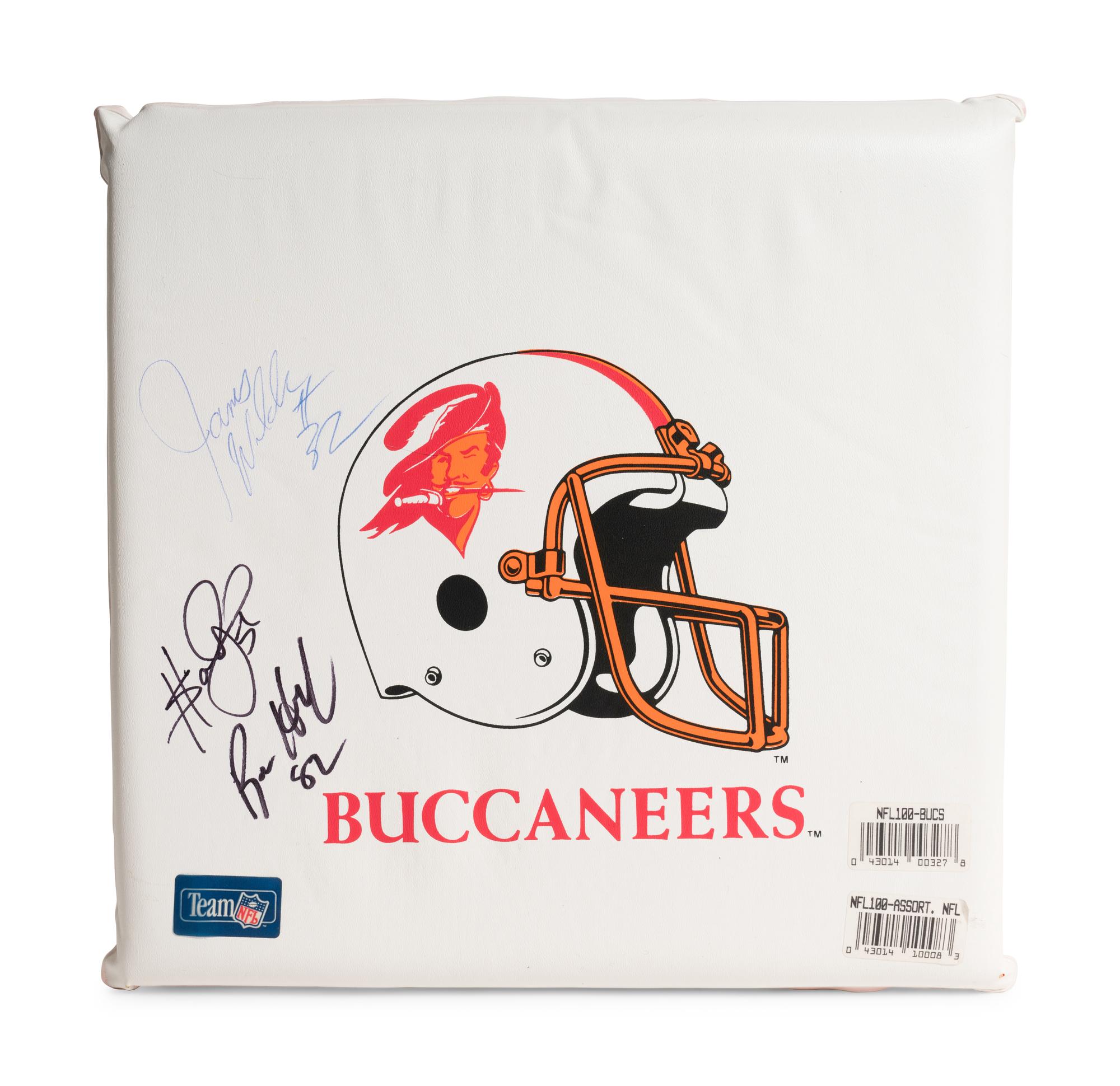 A Vintage 1970-80s Tampa Bay Buccaneers Game Issued "Creamsicle" Football Jersey and Group of Signed Autograph Items,