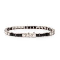 Art Deco, Onyx, Diamond, and Platinum Bracelet