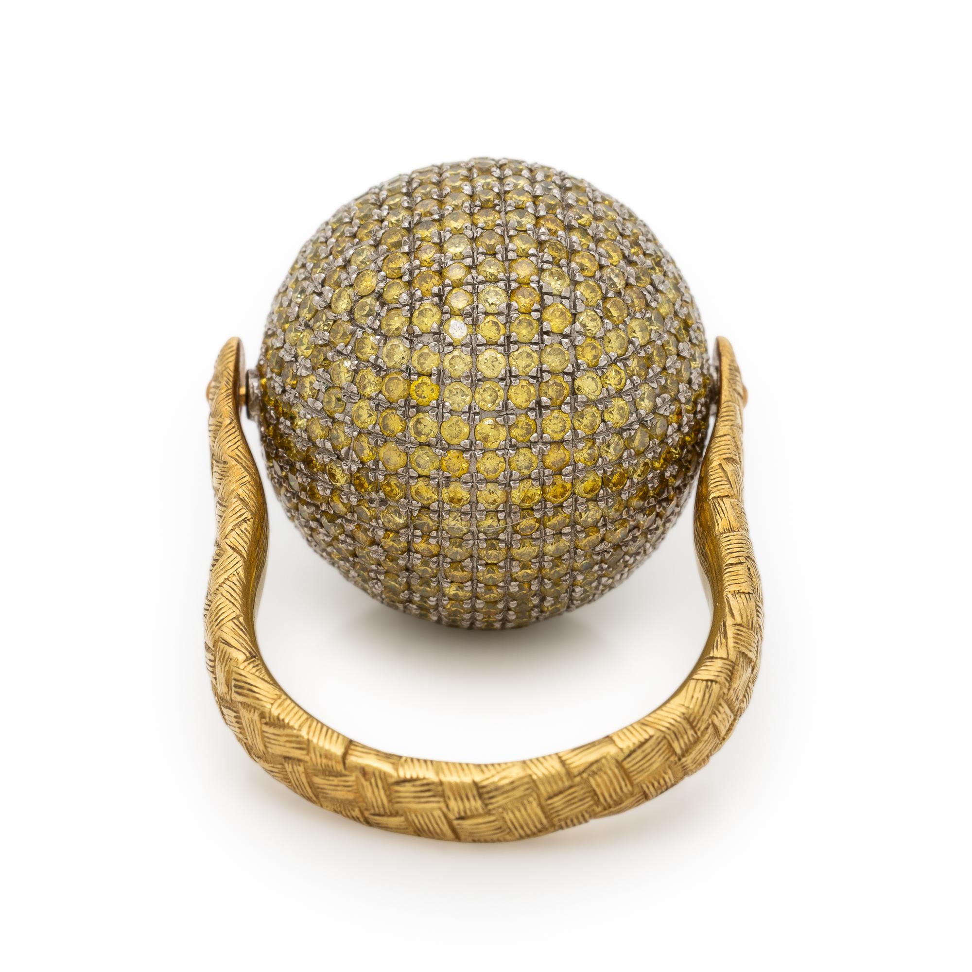 Bottega Veneta, 'Sfera', Yellow Diamond and Yellow Gold Ring